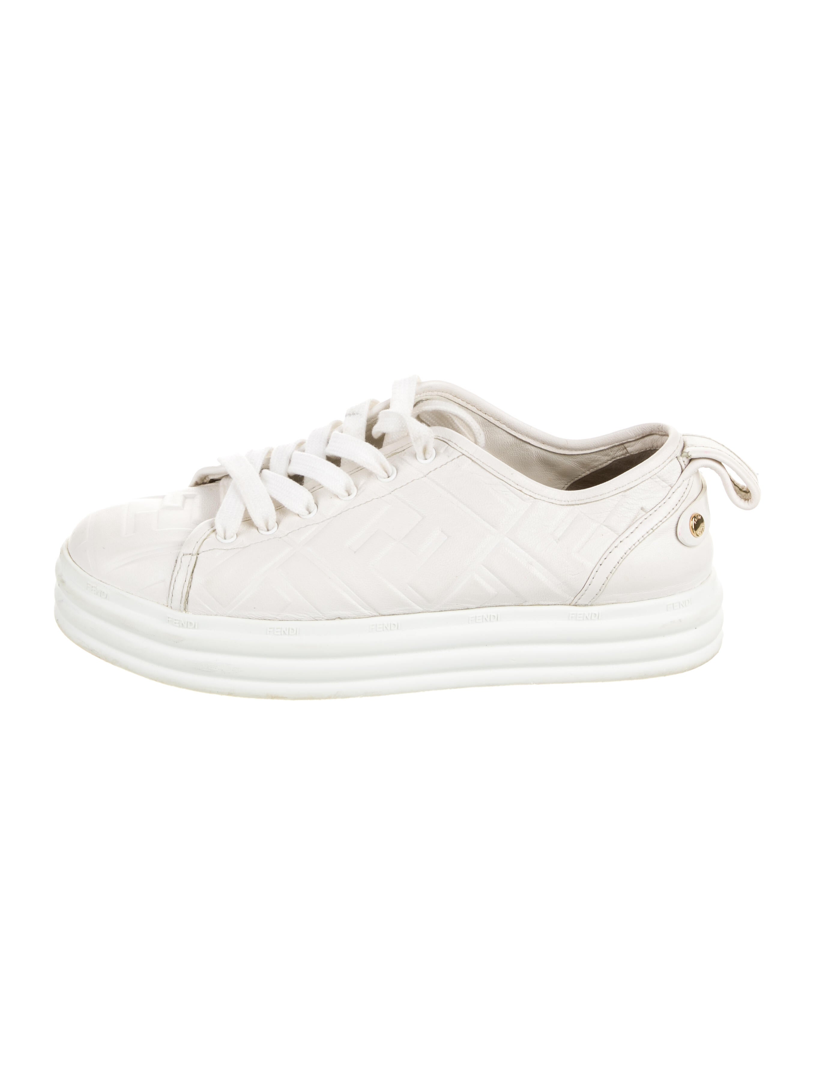 Fendi Zucca FF Logo Leather Sneakers