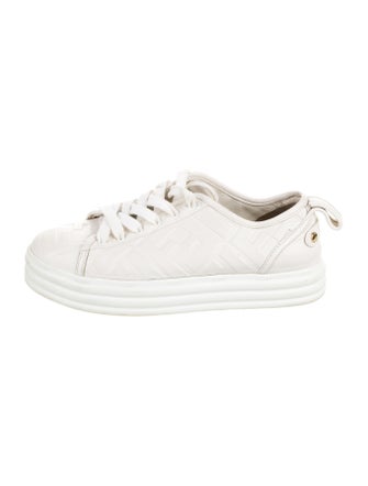 Fendi Zucca FF Logo Leather Sneakers
