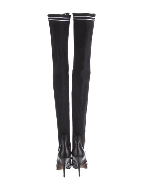 Fendi Leather Mesh Accents Sock Boots