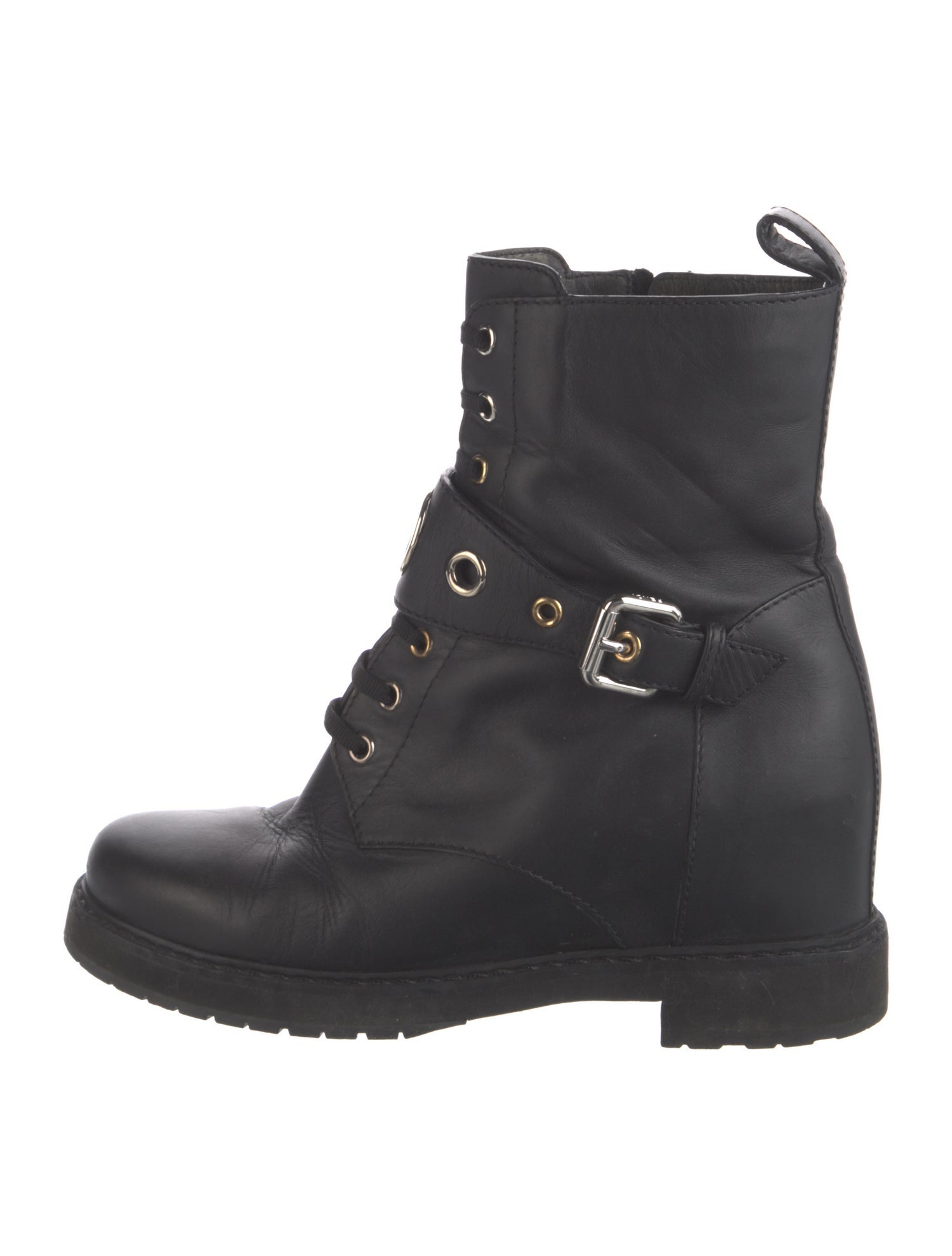 Fendi Leather Combat Boots