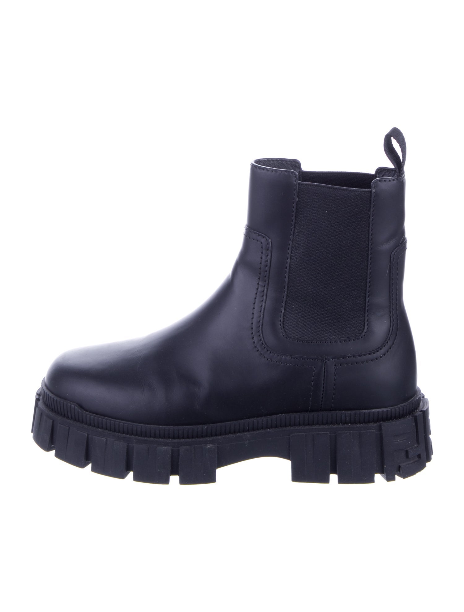 Fendi Zucca FF Logo Leather Chelsea Boots