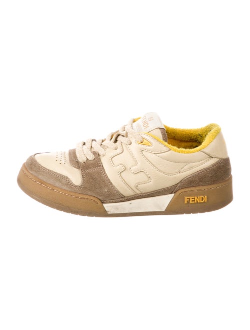 Fendi Leather Printed Sneakers