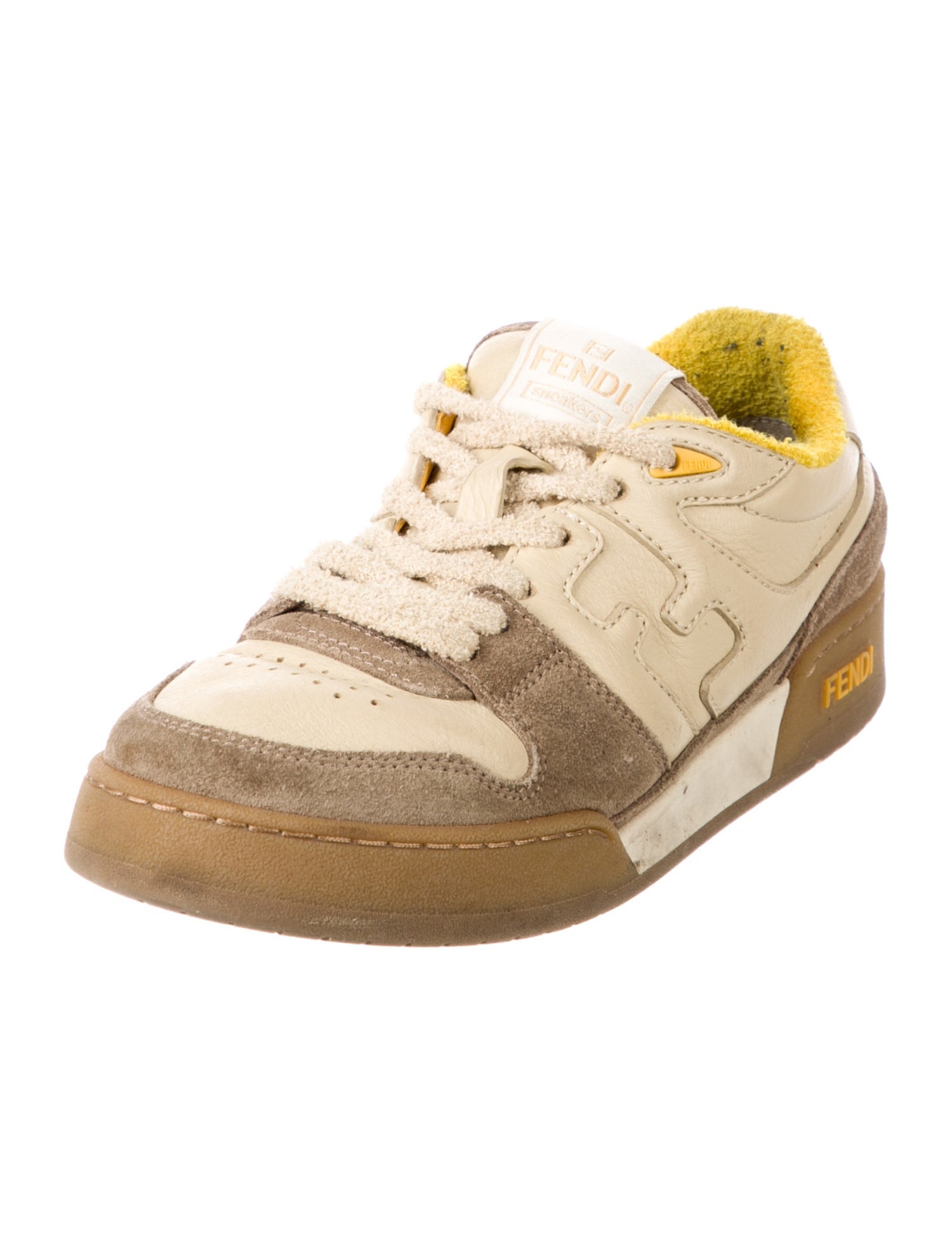 Fendi Leather Printed Sneakers