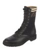 Fendi Zucca FF Logo Leather Combat Boots
