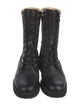 Fendi Zucca FF Logo Leather Combat Boots