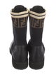 Fendi Zucca FF Logo Leather Combat Boots