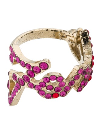 Fendi Crystal Logo Ring