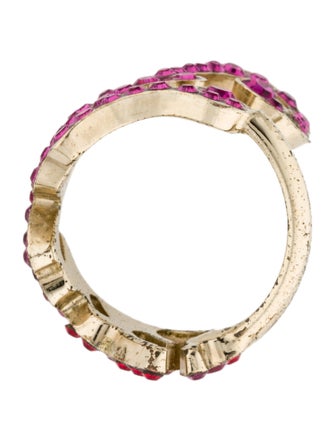 Fendi Crystal Logo Ring