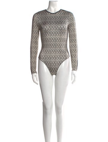 Fendi Tops Crew Neck Long Sleeve Bodysuit Us0, It36 | XS