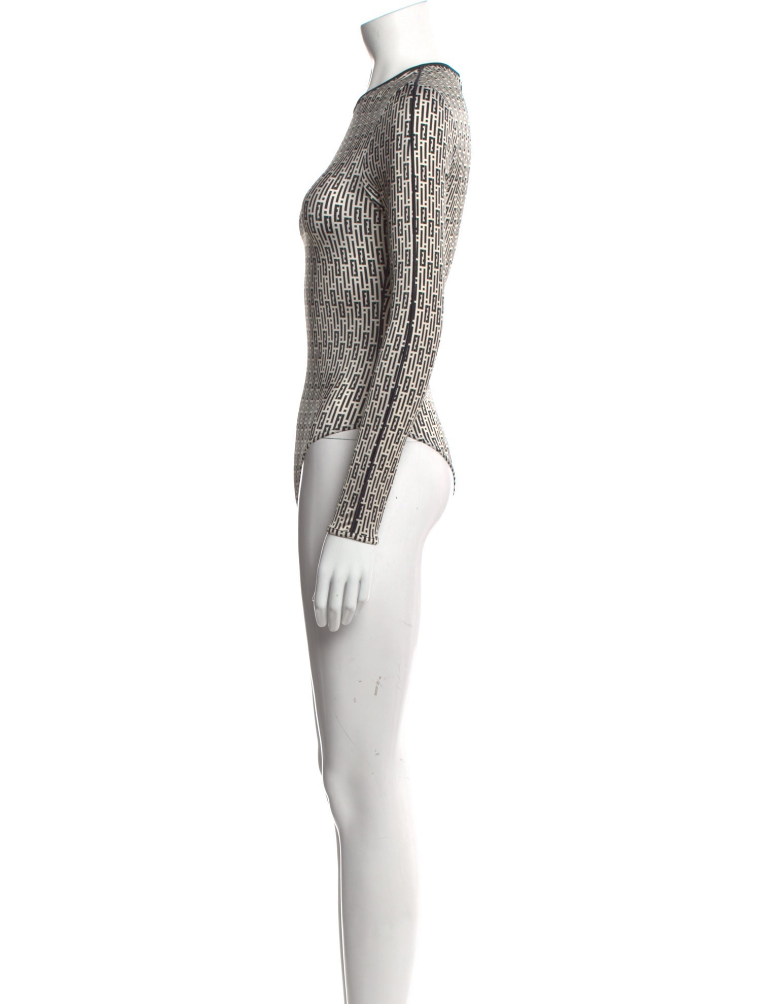 Fendi Crew Neck Long Sleeve Bodysuit