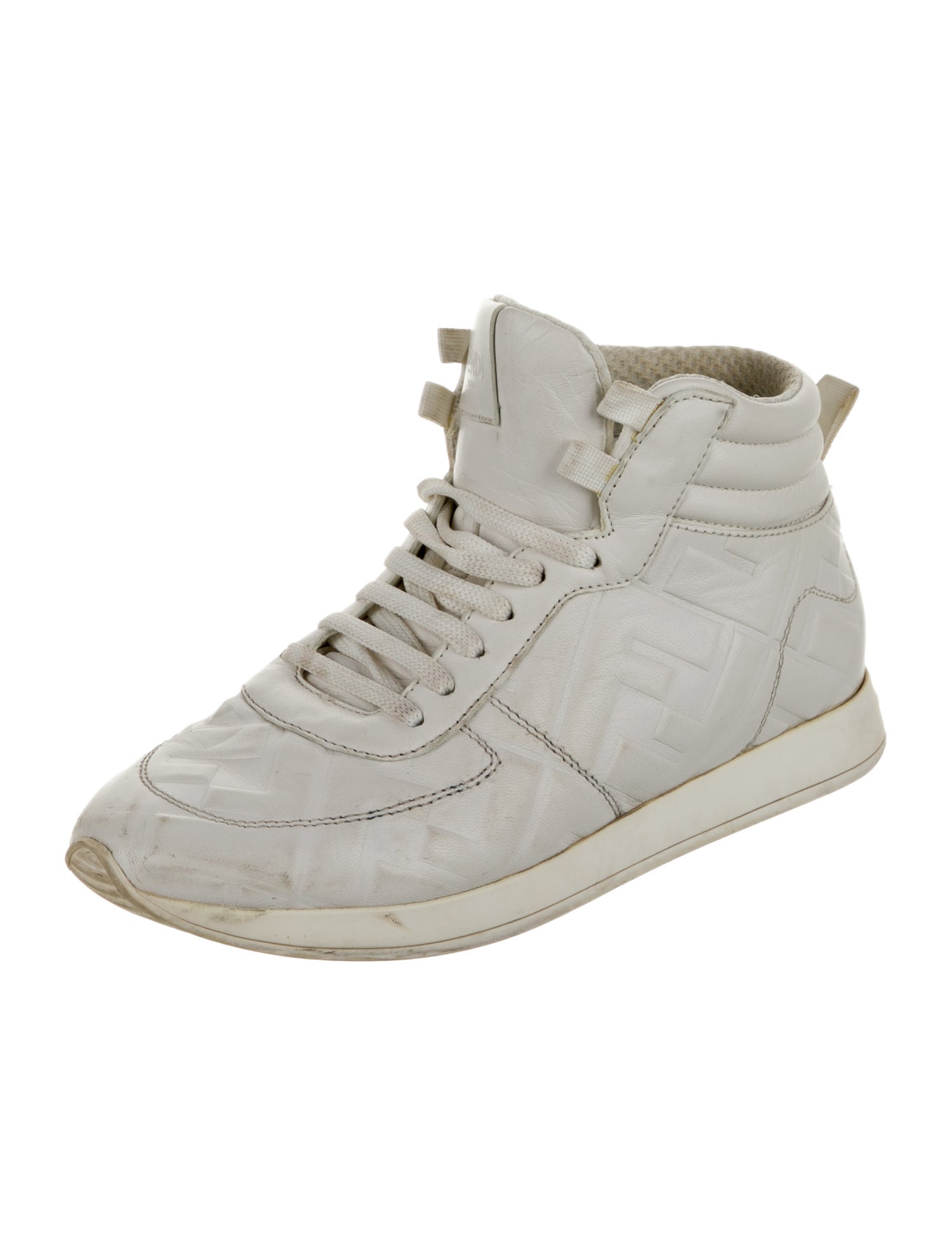 Fendi Zucca FF Logo Leather Sneakers
