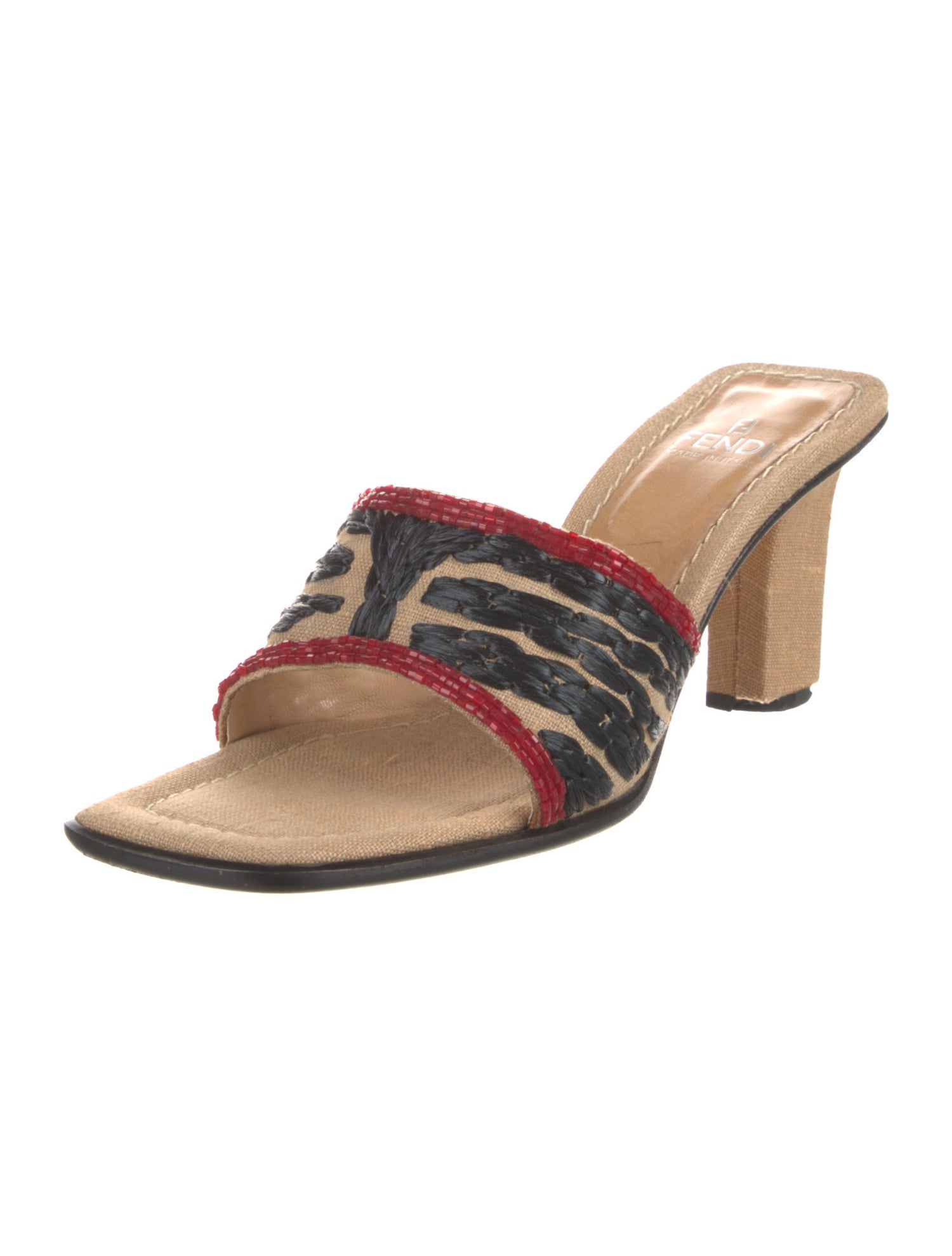 Fendi Canvas Printed Slides