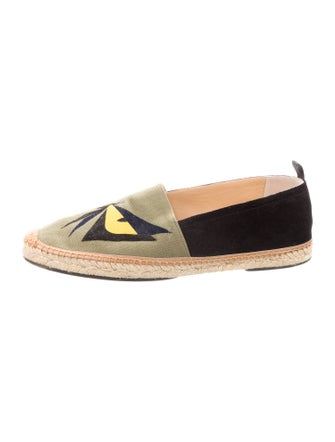 Fendi Monsters Motif Canvas Espadrilles