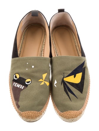 Fendi Monsters Motif Canvas Espadrilles