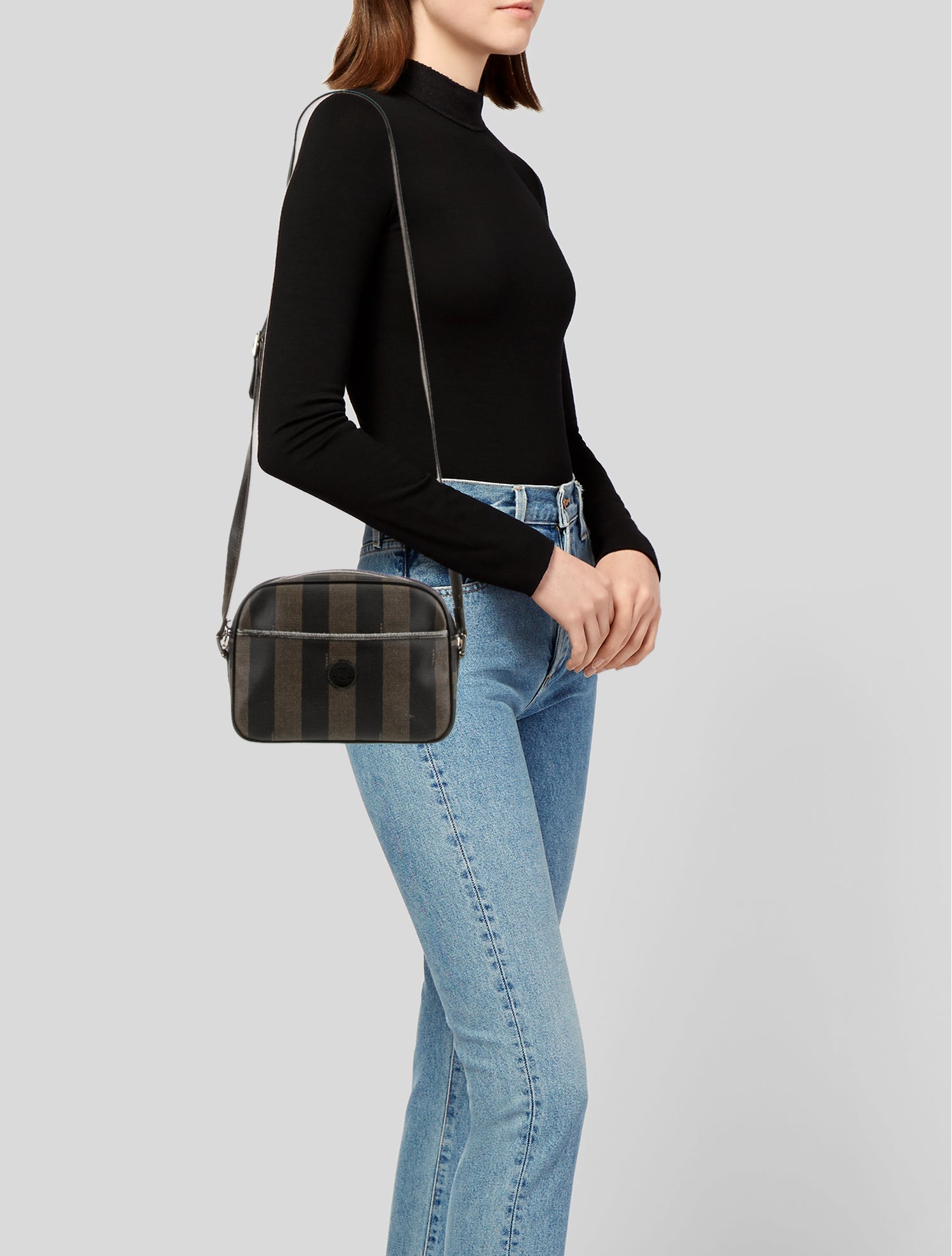 Fendi Pequin Crossbody Bag Vintage