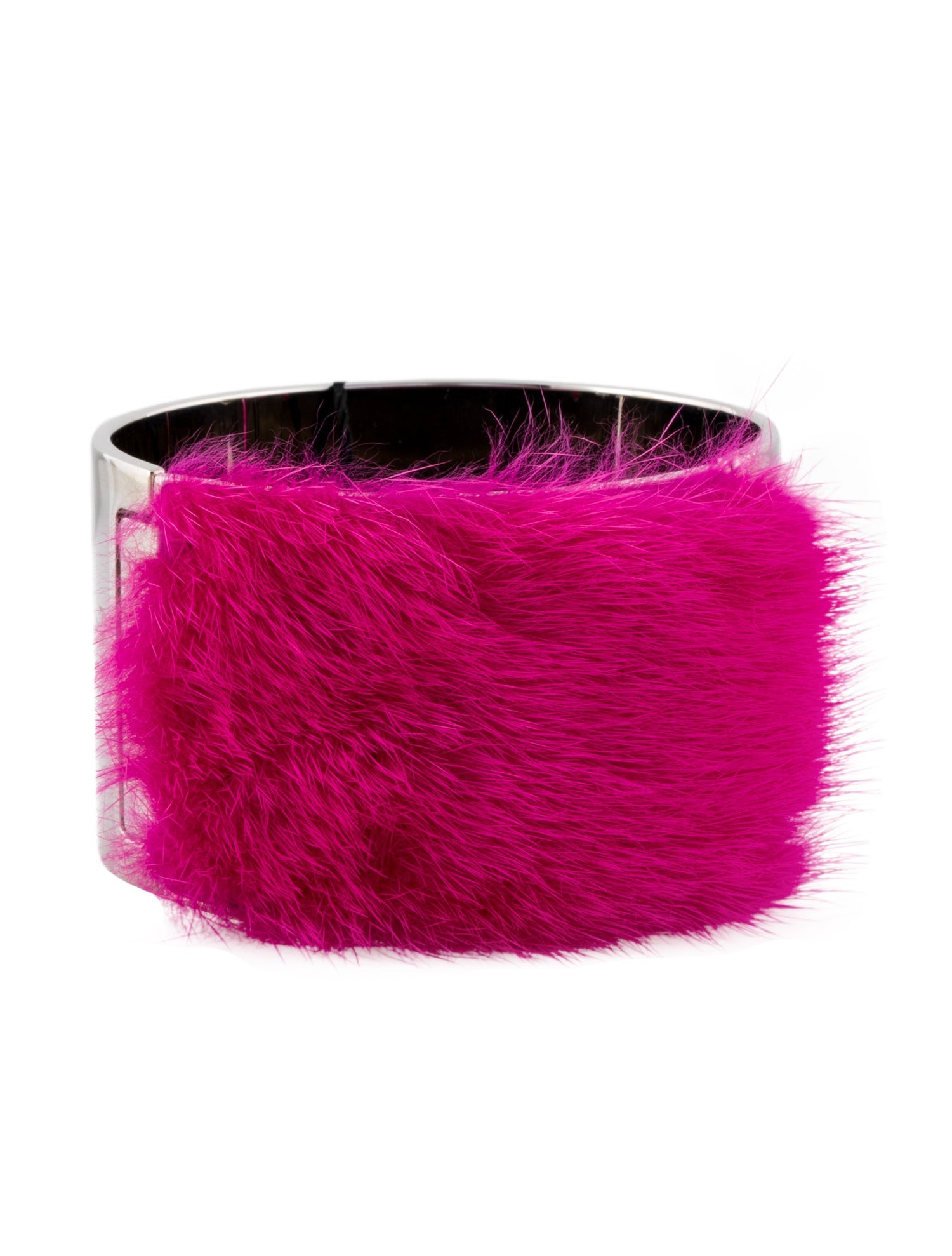 Fendi Mink Fur Hinged Bangle Bracelet
