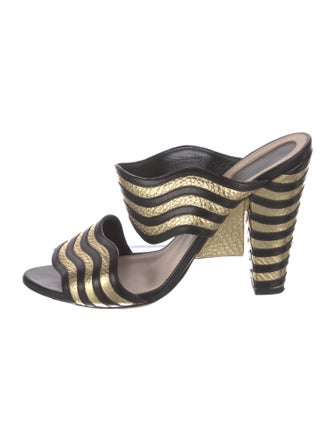 Fendi Leather Printed Slides