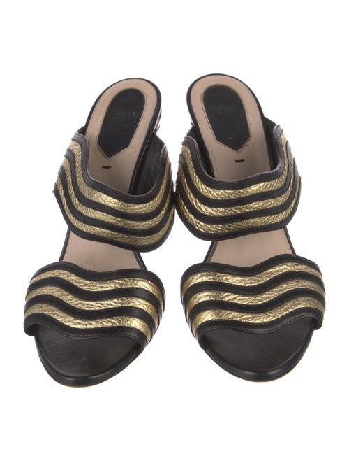 Fendi Leather Printed Slides