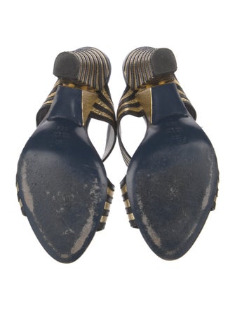 Fendi Leather Printed Slides