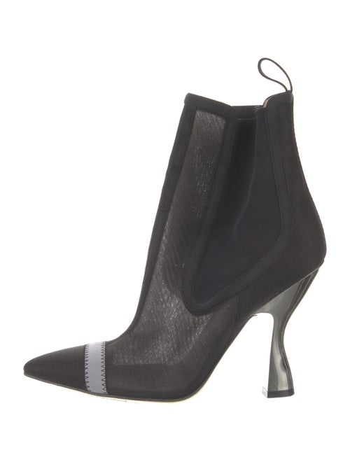 Fendi Mesh Grosgrain Trim Chelsea Boots