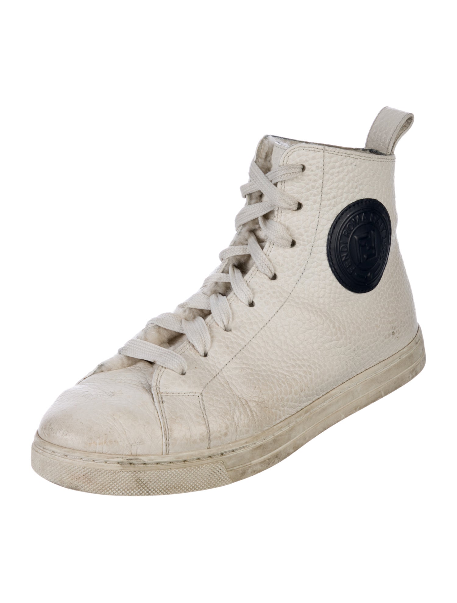 Fendi Leather Graphic Print Sneakers