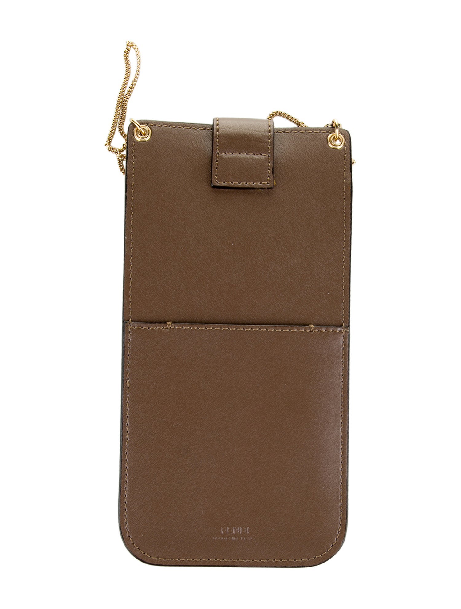 Fendi Zucca FF Leather Phone Pouch On Chain