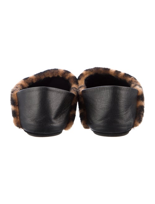 Fendi Zucca FF Logo Shearling Flats
