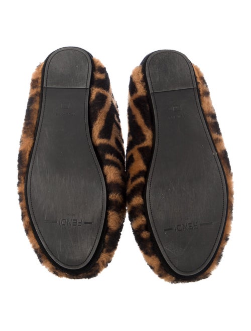 Fendi Zucca FF Logo Shearling Flats