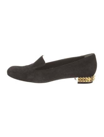 Fendi Suede Studded Accents Loafers