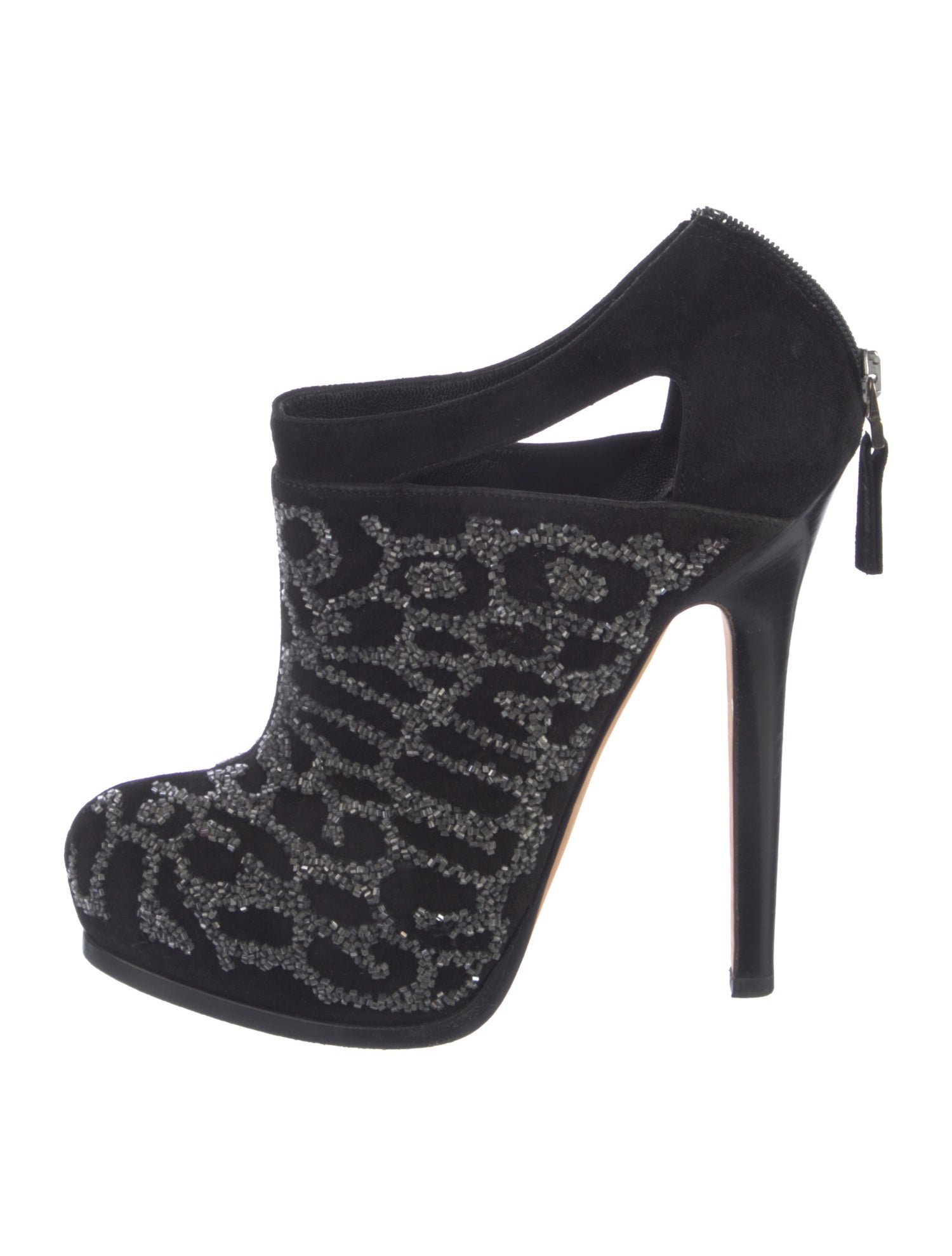 Fendi Suede Printed Mules