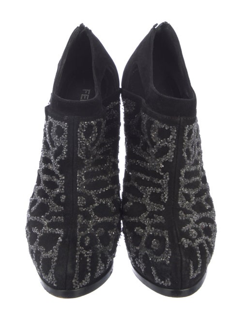 Fendi Suede Printed Mules