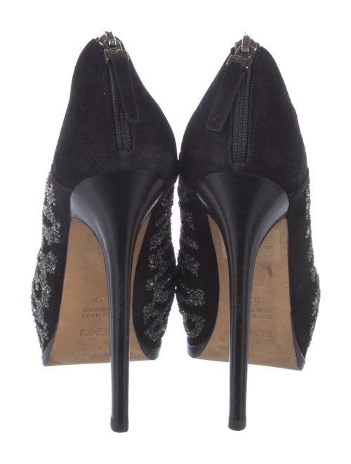 Fendi Suede Printed Mules