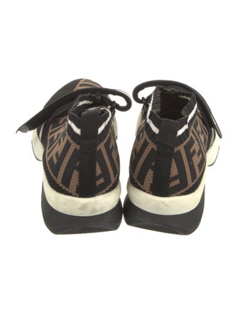 Fendi Zucca FF Logo Animal Print Sock Sneakers