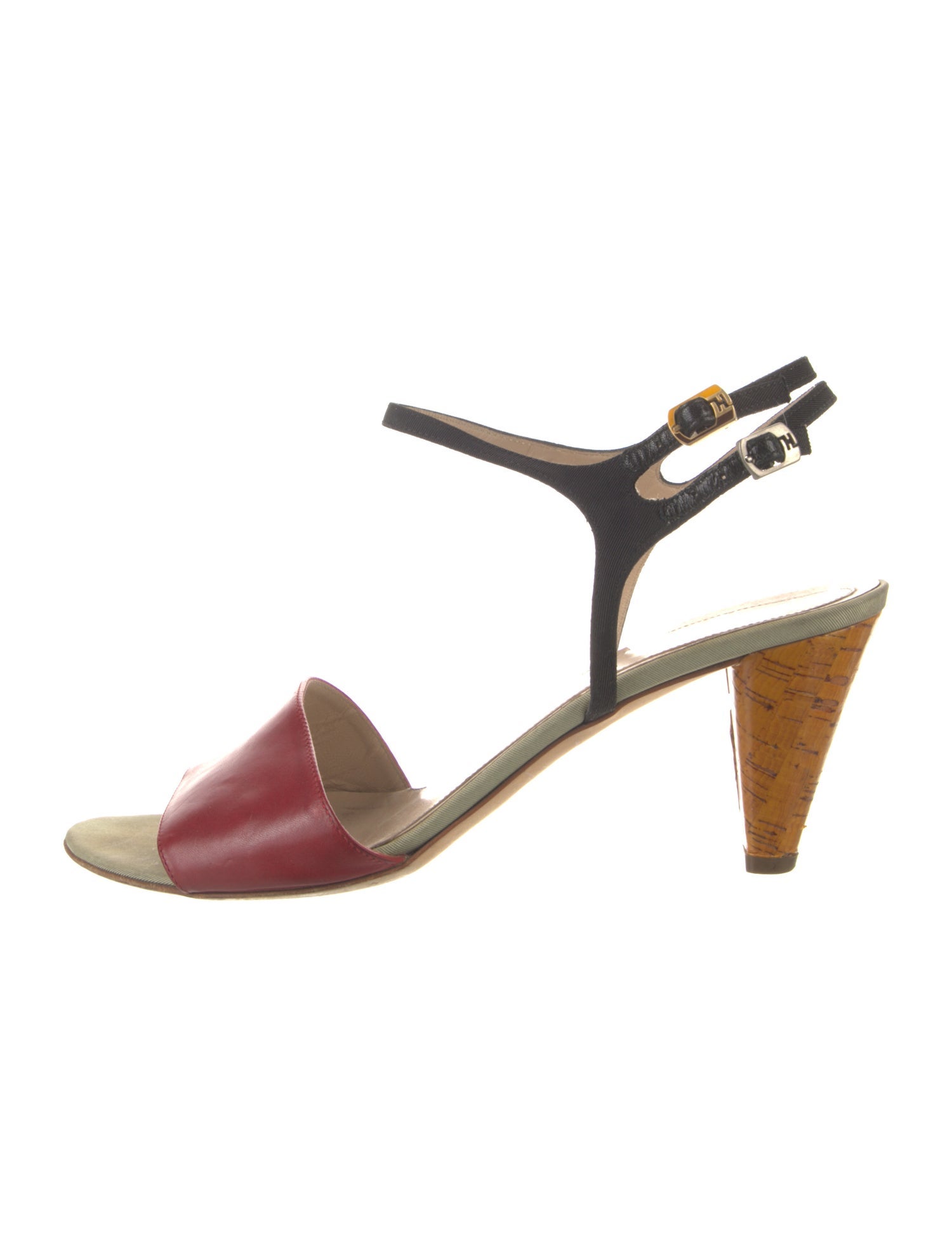 Fendi Zucca FF Logo Leather Sandals