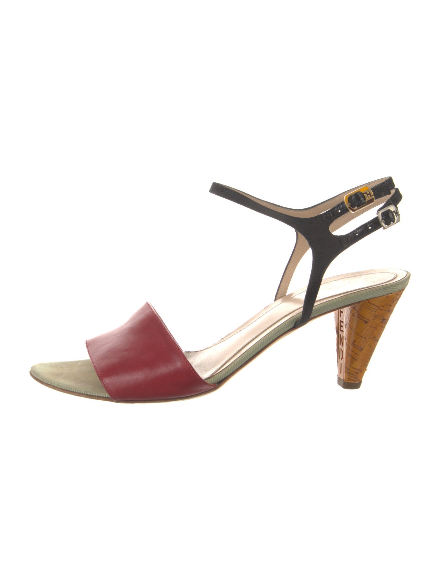 Fendi Zucca FF Logo Leather Sandals