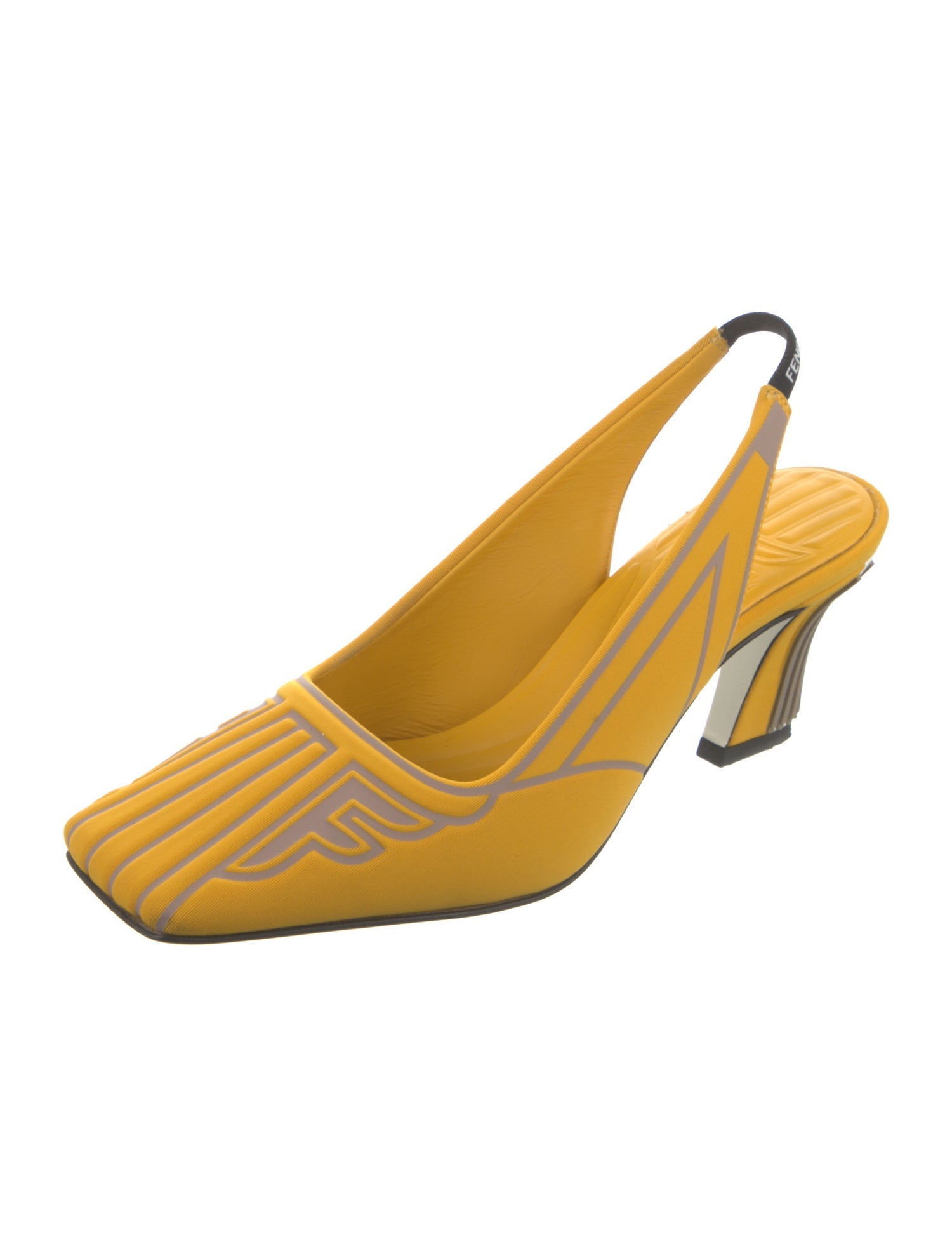 Fendi Neoprene Striped Slingback Pumps