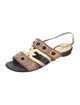 Fendi Colorblock Pattern Embroidered Accent Slingback Sandals