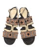 Fendi Colorblock Pattern Embroidered Accent Slingback Sandals