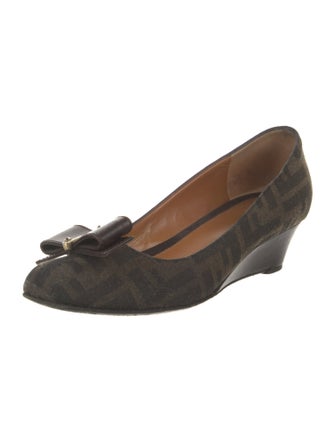 Fendi Canvas Printed Pumps