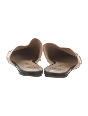 Fendi Monsters Motif Leather Mules