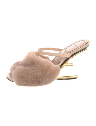 Fendi Mink Fur Trim Slides