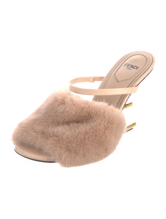 Fendi Mink Fur Trim Slides