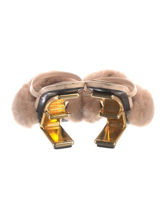 Fendi Mink Fur Trim Slides