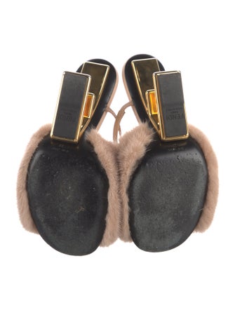 Fendi Mink Fur Trim Slides
