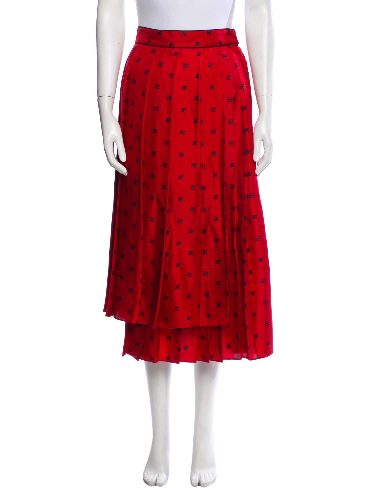 Fendi Silk Midi Length Skirt