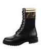 Fendi Zucca FF Logo Leather Combat Boots