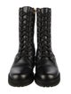 Fendi Zucca FF Logo Leather Combat Boots