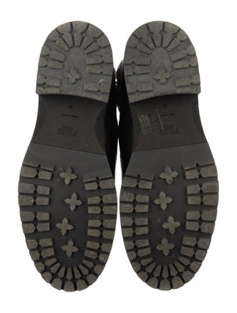 Fendi Zucca FF Logo Leather Combat Boots