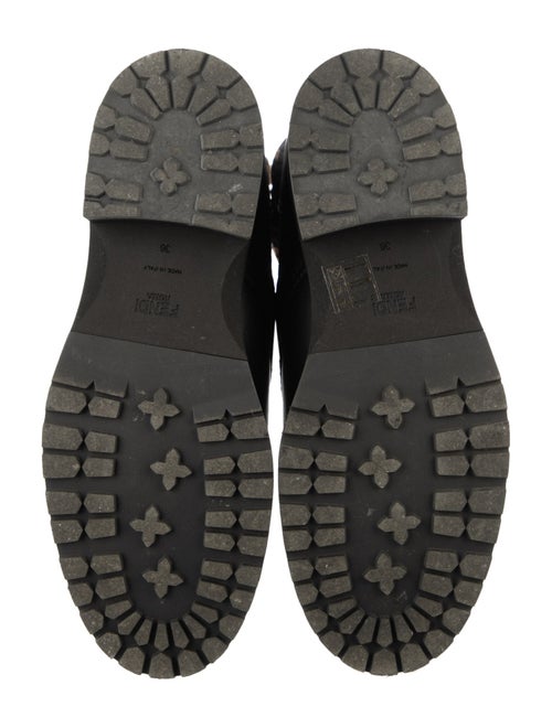 Fendi Zucca FF Logo Leather Combat Boots