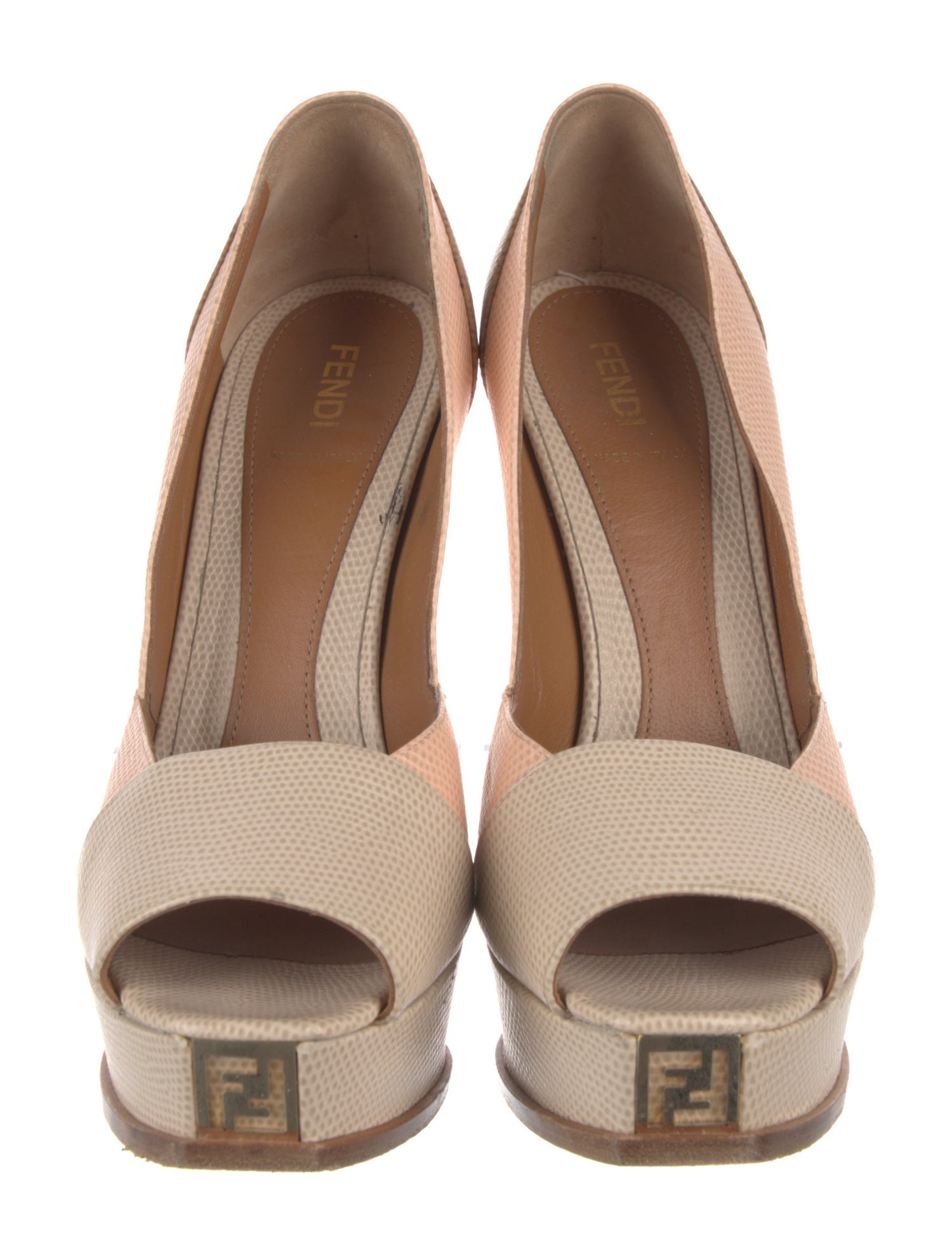 Fendi Leather Colorblock Pattern Sandals